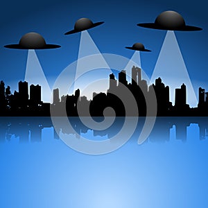 Alien Flying Saucers UFO Invasion photo