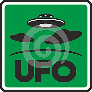 Alien green illustration ufo