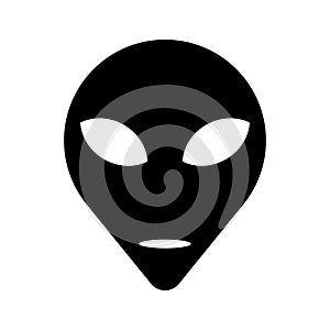 Alien head black icon