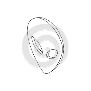 Alien head icon, isometric 3d style
