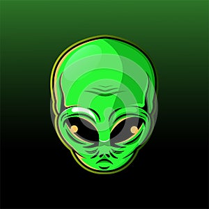 Alien head mascot logo