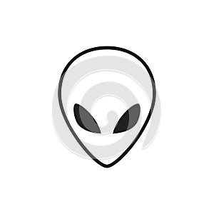 Alien Icon template black color editable.