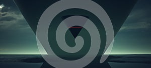 Alien Inverted Cone Shape Probe Droid AI Robot Black Red Sci Fi Horror Extra-Terrestrial Invaders photo