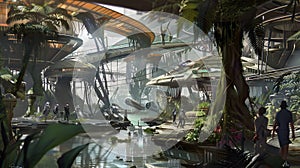 an alien landscape bathed in the light of a distant