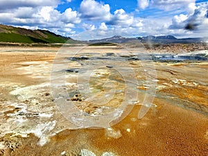 Alien Landscape at Hverir Geothermal Area in Iceland