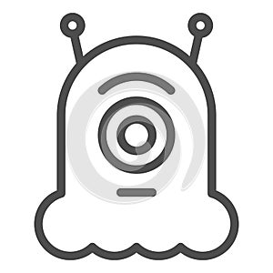 Alien line icon. Extraterrestrial vector illustration isolated on white. Monster outline style design, designed for web