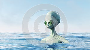 Alien lost in the ocean