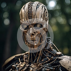 a picture of a person wearing a cyborg costume