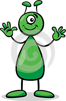 Alien or martian cartoon illustration