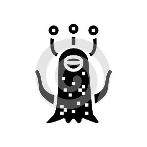 alien monster funny glyph icon vector illustration