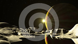 Alien planet in deep space