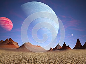 Alien Planet, Desolate Desert background