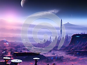 Alien planet Fantasy sci fi background series 114 of 155