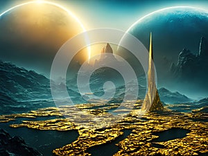 Alien planet Fantasy sci fi background series 147 of 155