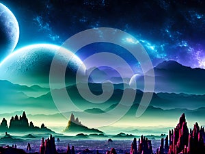 Alien planet Fantasy sci fi background series 57 of 155