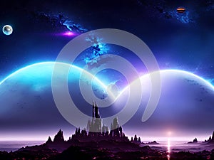 Alien planet Fantasy sci fi background series 58 of 155