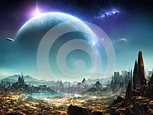 Alien planet Fantasy sci fi background series 73 of 155