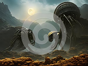 Alien planet Fantasy sci fi background series 9 of 155