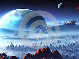 Alien planet Fantasy sci fi background series 98 of 155