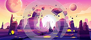 Alien planet landscape for space game background