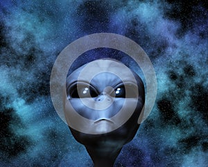 Alien portrait with stars