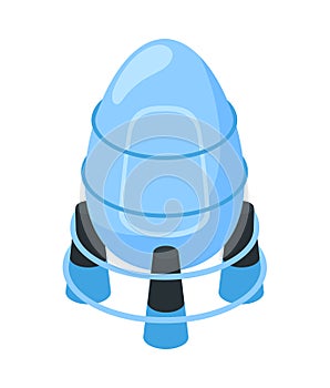 Alien Rocket Isometric Composition