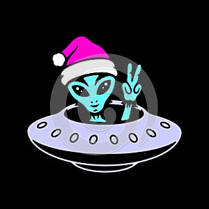 ALIEN IN SANTA HAT COLOR