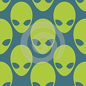 Alien seamless pattern. Space invaders background. UFO texture