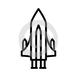 Alien ship colour line vector icon