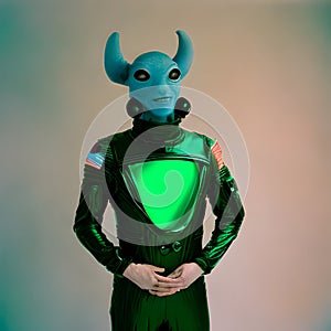 Alien in a space suit ai Generated, generative AI, CGI graphics