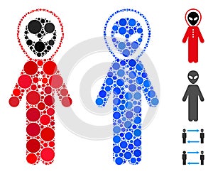 Alien Space Suit Composition Icon of Spheric Items