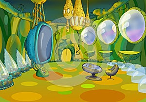 Alien Spaceship Cartoon Interior