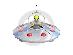 Alien spaceship, flying saucer illustration