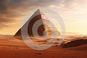 Alien stone pyramid. Generate Ai