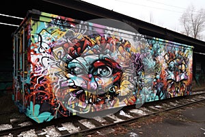alien street artist formulates new and unique designs on the graffiti canvas