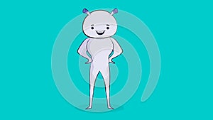 Alien style vector character re-sizable you can animate it to any time. use-full in animate and aftereffects.