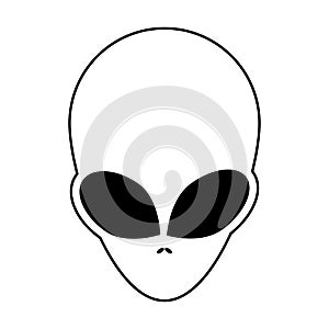 Alien, ufo face outline vector symbol icon design.