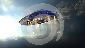 Alien UFO near Earth