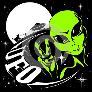 Alien UFO vector illustration