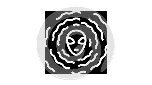 alien vibration glyph icon animation