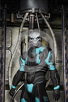 Alien warrior in spacesuit photo