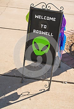 Alien Welcome to Reswell sign at Roswell, New Mexico photo