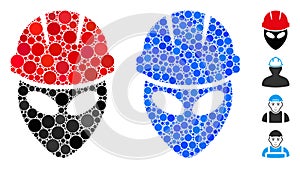 Alien Worker Composition Icon of Circle Dots