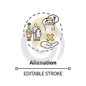 Alienation concept icon