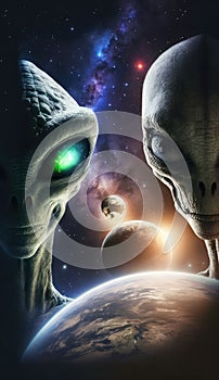 Aliens and extra terrestrials from another planet