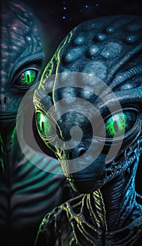 Aliens and extra terrestrials from another planet