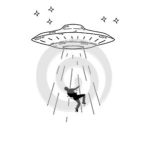 Aliens Kidnap person. UFO abduct man.