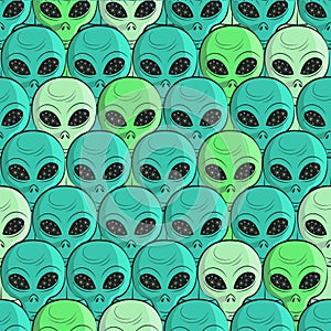 Aliens seamless pattern. photo