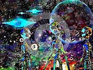 Aliens and spacecrafts