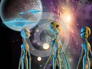 Aliens and spacecrafts